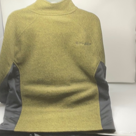 Spyder men’s green/black 1/4 zip fleece lined pullover, size M - Picture 4 of 7